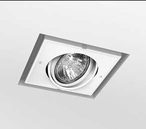 Round Light Fixture in Square Frame